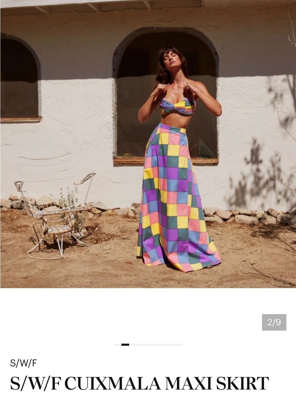 S/W/F Cuixmala Multicolor Check Maxi Skirt - set